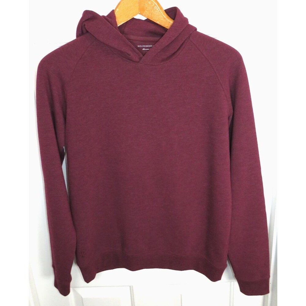 Holderness & Bourne Lawson Pullover Hoodie Tailored Fit Small Heathered Wine